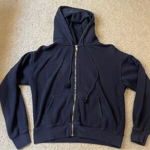 Navy Blue Brandy Melville Zip Up Hoodie